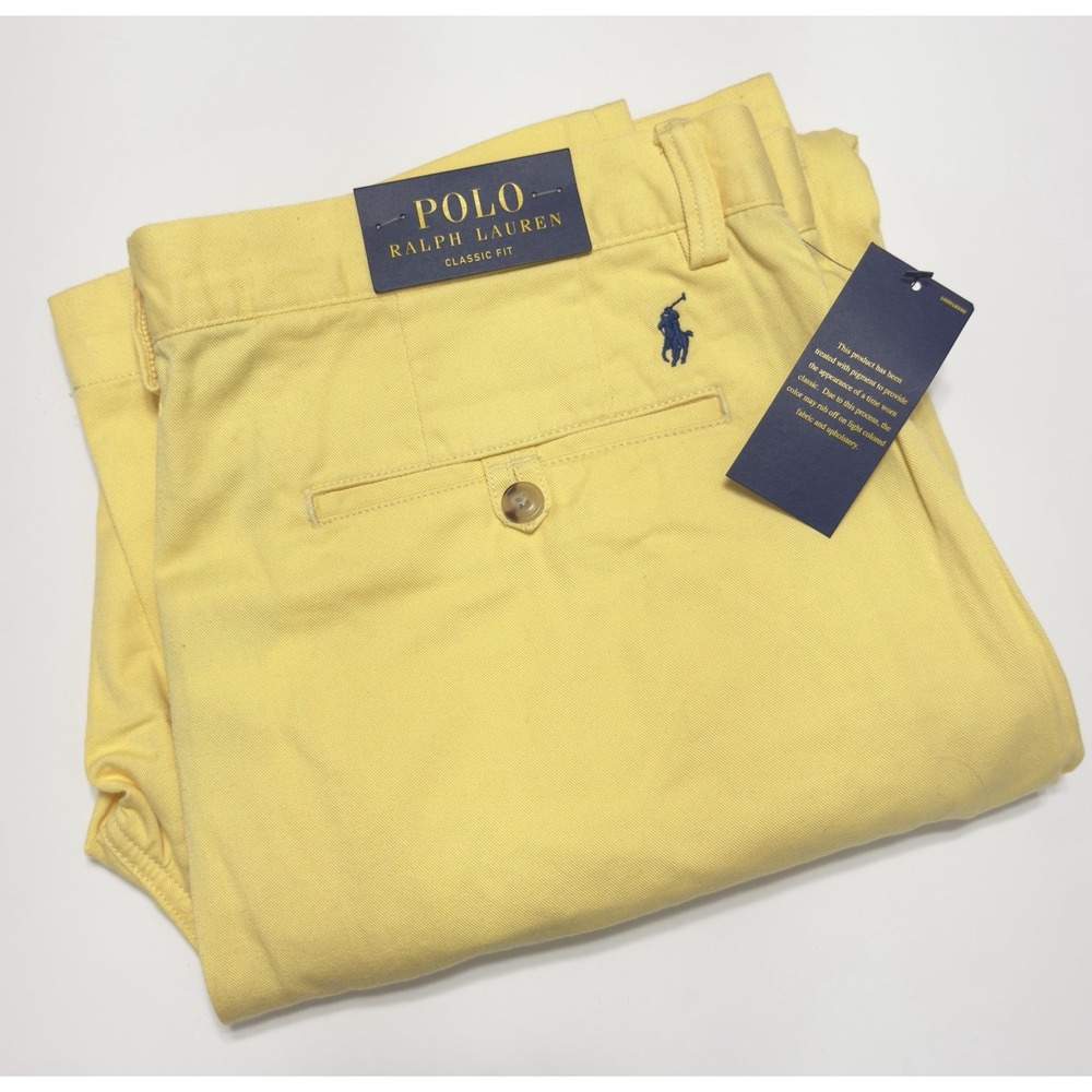 NWT Polo Ralph Lauren Men's Classic Fit Chino Pants Size 34x31 Yellow Straight
